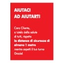 Adesivo aiutaci ad aiutarti 40x60 rosso