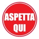 Stampa Adesivo aspetta qui rosso 40x40