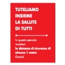 Adesivo tuteliamo la salute di tutti 40x60 rosso