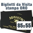 Biglietti da Visita 85x55 Cartoncino NERO stampa ORO lucido a caldo