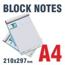 Block Notes A4 100gr Riciclata 4+0 a colori solo Fronte