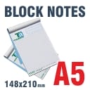 Block Notes A5 100gr Riciclata 4+0 a colori solo Fronte