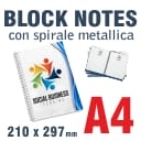 BlockNotes con spirale A4