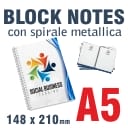 Stampa Block Notes con spirale A5
