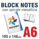 BlockNotes con spirale A6