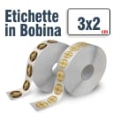 Etichette chiudipacco - Bobina stampa a caldo 3x2