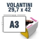Volantini A3 250gr Lucida 4+0 a colori solo Fronte
