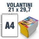 Volantini A4 250gr Lucida 4+4 a colori Fronte/Retro